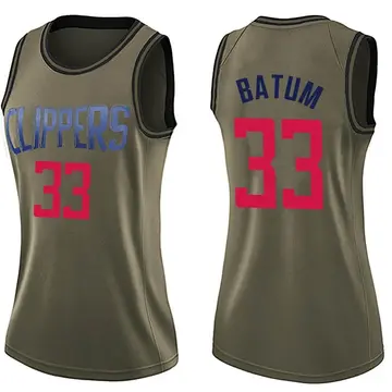 Los Angeles Clippers Nicolas Batum Salute to Service Jersey - Women's Swingman Green